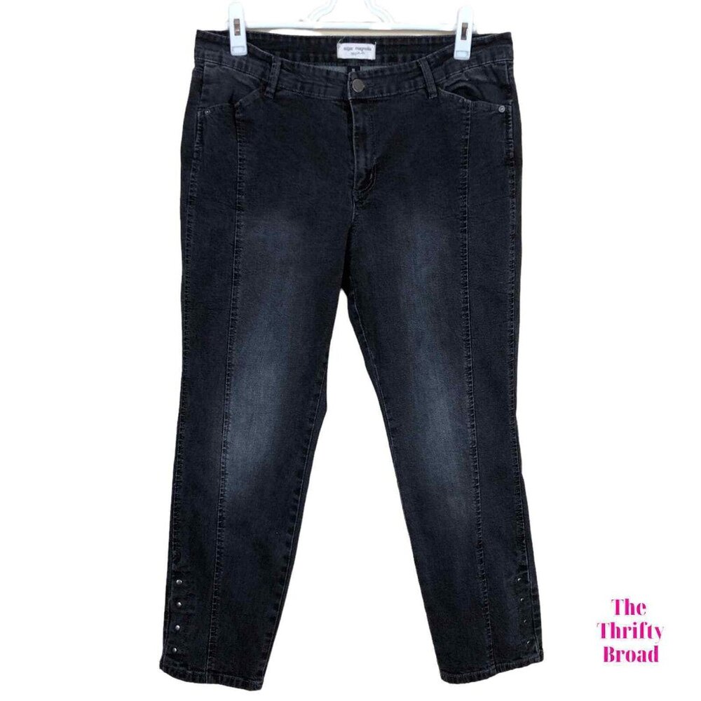 Anthropologie‎ Sugar Magnolia Womens 16 Faded Black Distressed Jeans